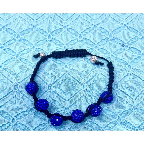 3 Bracelets - Blue Beads, Charcoal Grey Beads & Gold Wire, Black Braided - Picture 5 of 7